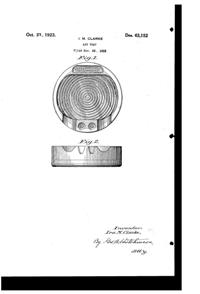 New Martinsville #   7 Ash Tray Design Patent D 63152-1