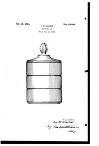 New Martinsville #  10 Sweetmeat Box Design Patent D 63995-1