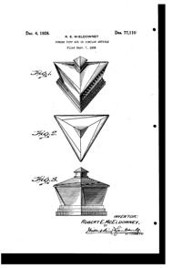 New Martinsville #  33 Modernistic Puff Box Design Patent D 77110-1