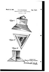 New Martinsville #  33 Modernistic Candlestick Design Patent D 77971-1