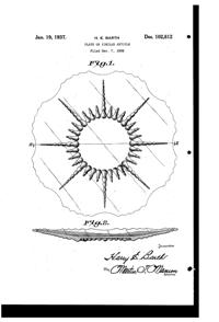 New Martinsville #  42 Radiance Plate Design Patent D102812-1