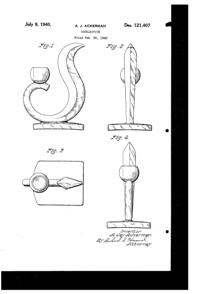 New Martinsville # 415 Candlestick Design Patent D121407-1