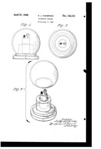 New Martinsville Cigarette Lighter Design Patent D132121-1