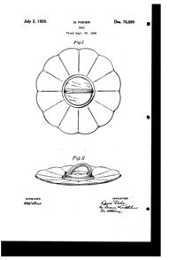 Paden City # 300 Archaic Center Handle Server Design Patent #D 78880-1