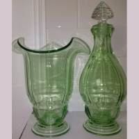New Martinsville #  37 "Moondrops" or Georgian Vase & Decanter