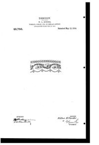 Morgantown # 726 Loire Etch with Border #  12 Design Patent D 45756-1