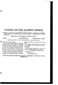 Fostoria # 125 Cutting on #820 Tumbler Design Patent D 46918-2