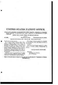Fostoria # 238 Empire Etch on #820 Tumbler Design Patent D 47450-2