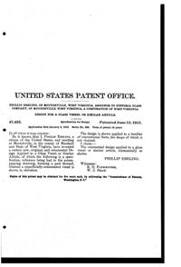 Fostoria #  36 Irish Lace Needle Etch on #820 Tumbler Design Patent D 47455-2