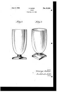 Fostoria #4020 Footed Tumbler Design Patent D 81302-1
