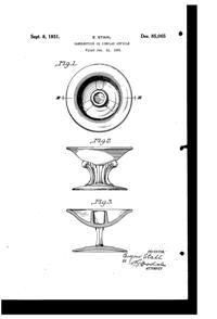 Fostoria #2433 Candlestick Design Patent D 85065-1