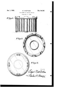 Fostoria #2491 Tea Warmer Design Patent D 94182-1