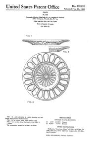 Fostoria #4186 Mesa Plate Design Patent D210231-1