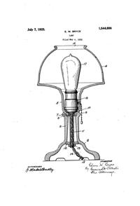 U. S. Glass Lamp Patent 1544886-1