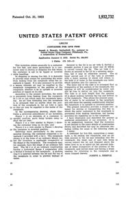 U. S. Glass Fish Container Patent 1932732-2