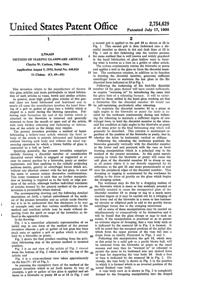 U. S. Glass #   92 Vase Patent 2754629-2