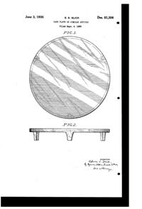U. S. Glass Cake Plate Design Patent D 81306-1