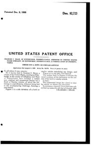 U. S. Glass #  348 Footed Bowl Design Patent D 82723-2