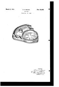 U. S. Glass Ash Tray Design Patent D 83495-1