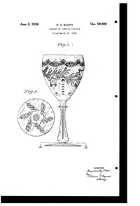 U. S. Glass Cutting on Goblet Design Patent D 99900-1