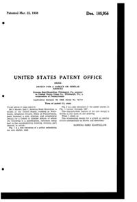 U. S. Glass Floral Cutting on Goblet Design Patent D108956-2
