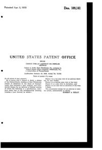U. S. Glass #15365 Cascade Ash Tray Design Patent D109141-2