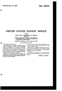 U. S. Glass #15365 Cascade Salad Bowl Design Patent D109276-3