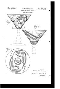 U. S. Glass Cutting on Goblet Design Patent D109487-1