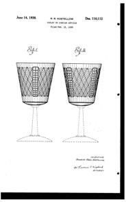 U. S. Glass Cutting on Goblet Design Patent D110112-1