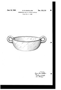 U. S. Glass Guild Gossamer Bowl Design Patent D121119-1