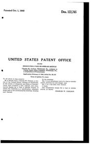 U. S. Glass #17350 Bud Vase Design Patent D122765-2