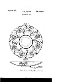 U. S. Glass Decorated Plate Design Patent D145613-1