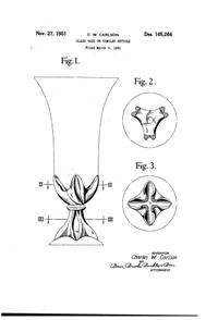 U. S. Glass # 6418 Vase Design Patent D165266-1