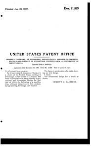 MacBeth-Evans Bottle Design Patent D 71899-2