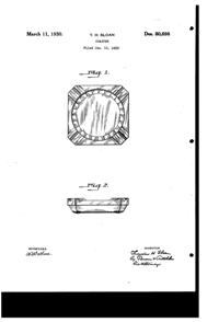 MacBeth-Evans Ash Tray Design Patent D 80698-1
