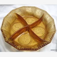 Heisey by Imperial #1590 Zodiac Divided Bowl