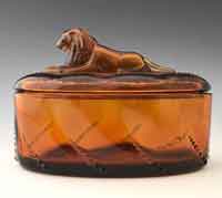 Heisey by Imperial Waverley Lion Trinket Box