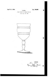 Bryce # 628 Goblet Design Patent D 69868-1 Bryce # 628 Goblet Design Patent D 69868-1