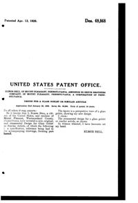 Bryce # 628 Goblet Design Patent D 69868-2 Bryce # 628 Goblet Design Patent D 69868-2