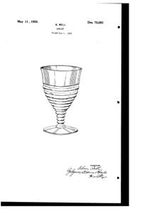 Bryce Goblet Design Patent D 70091-1 Bryce Goblet Design Patent D 70091-1