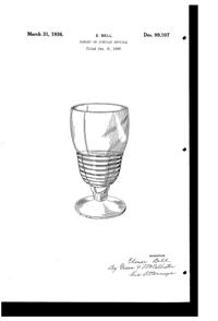Bryce # 829 Goblet Design Patent D 99107-1 Bryce # 829 Goblet Design Patent D 99107-1