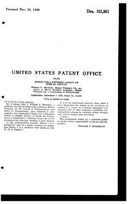 Bryce # 196, # 855 Stem Design Patent D102062-2 Bryce # 196, # 855 Stem Design Patent D102062-2