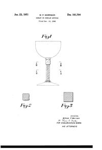 Bryce # 943 Colonnade Goblet Design Patent D161704-1 Bryce # 943 Colonnade Goblet Design Patent D161704-1