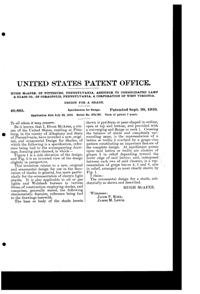 Consolidated Grape & Lattice Light Fixture Shade Design Patent D 40895-2