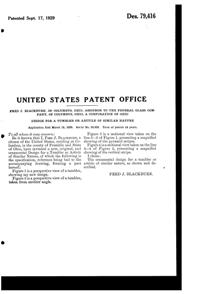 Federal Tumbler Design Patent D 79416-2