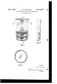 Federal Tumbler Design Patent D 84792-1