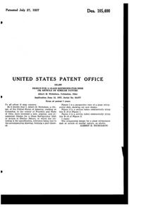Federal Refrigerator Dish Design Patent D105400-2