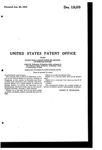 Federal Park Avenue Bowl Design Patent D124870-2