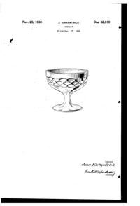 Hazel-Atlas Georgian Sherbet Design Patent D 82610-1