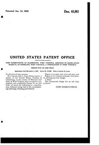 Hazel-Atlas Ash Tray Design Patent D 85983-2